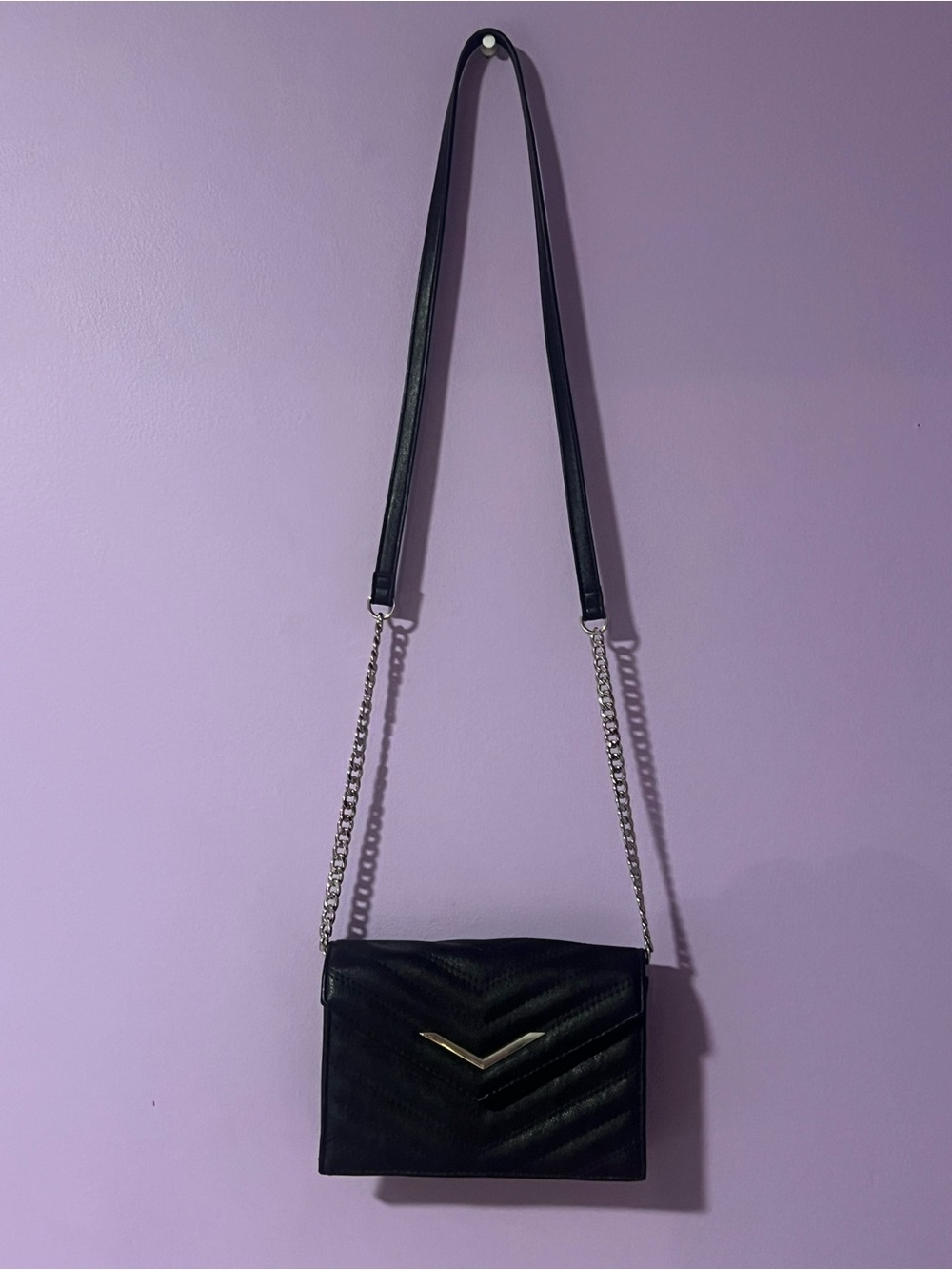 Express Chevron Black Crossbody Purse